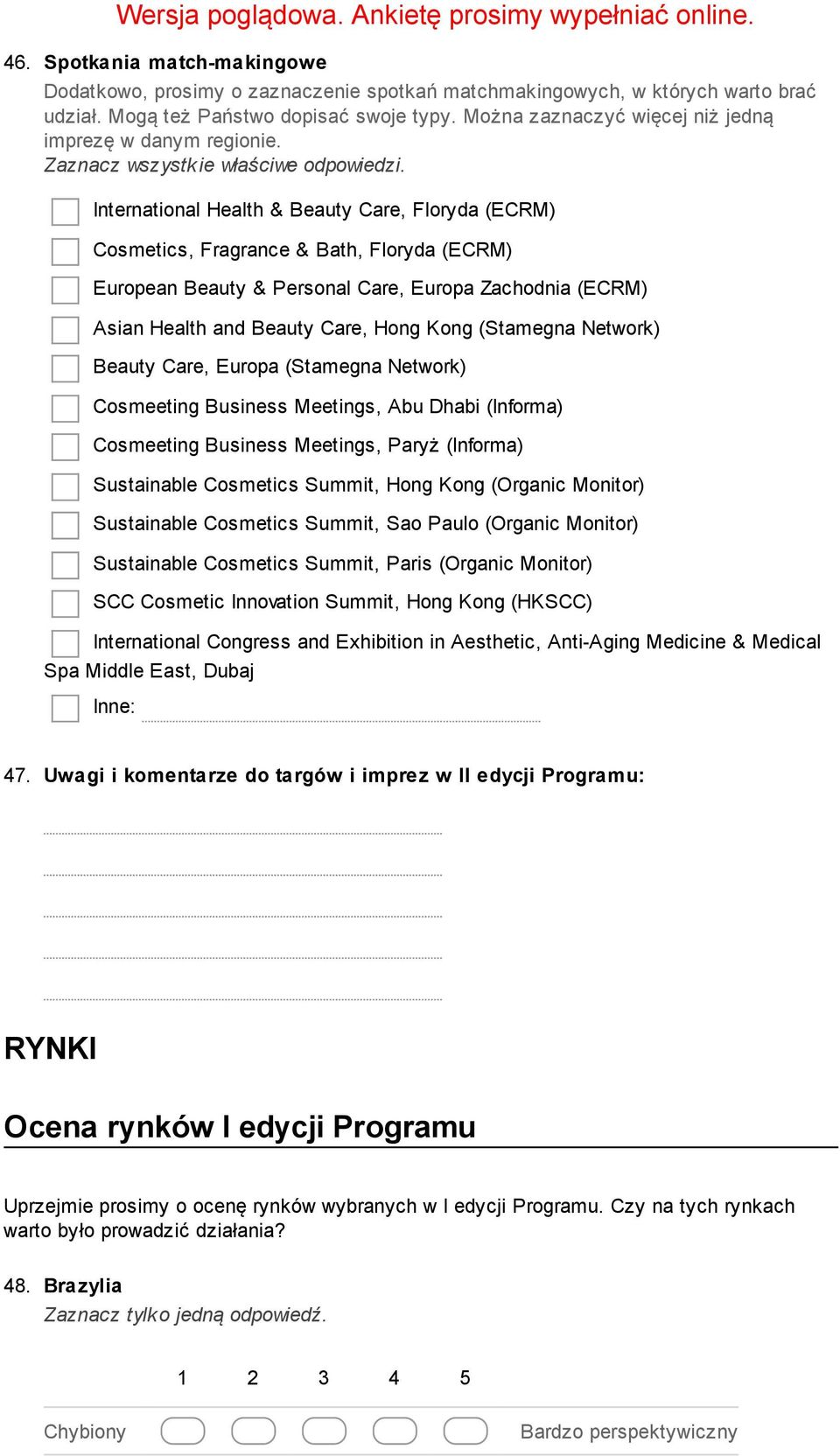 International Health & Beauty Care, Floryda (ECRM) Cosmetics, Fragrance & Bath, Floryda (ECRM) European Beauty & Personal Care, Europa Zachodnia (ECRM) Asian Health and Beauty Care, Hong Kong