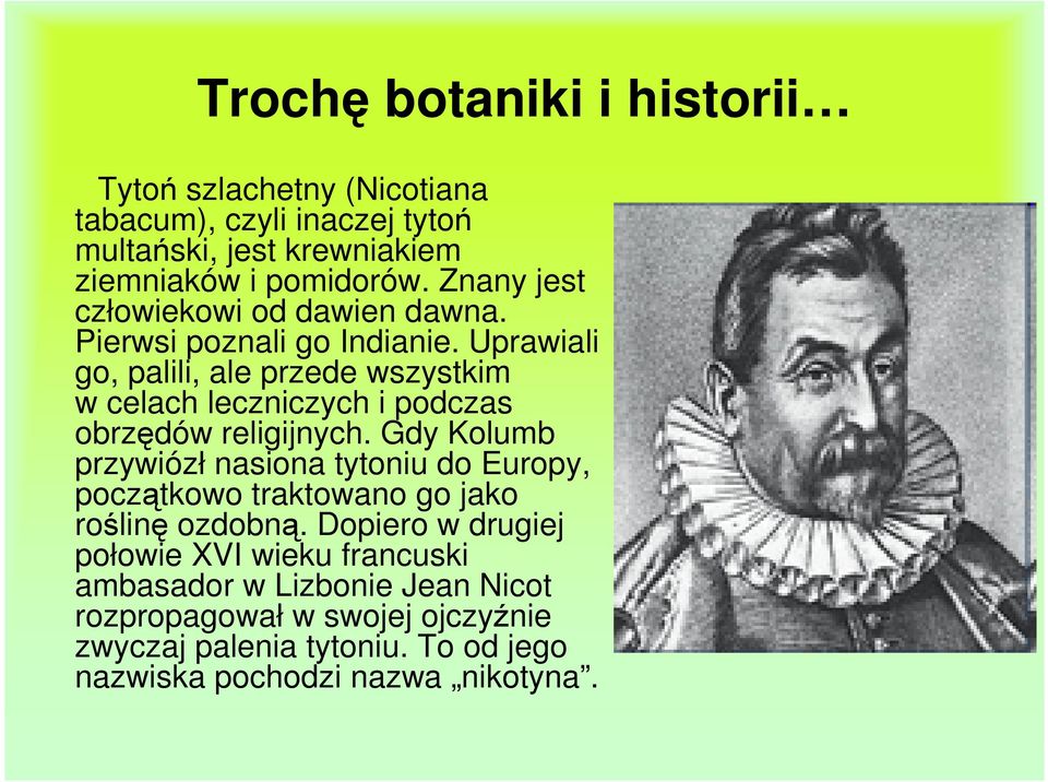 Uprawiali go, palili, ale przede wszystkim w celach leczniczych i podczas obrzędów religijnych.