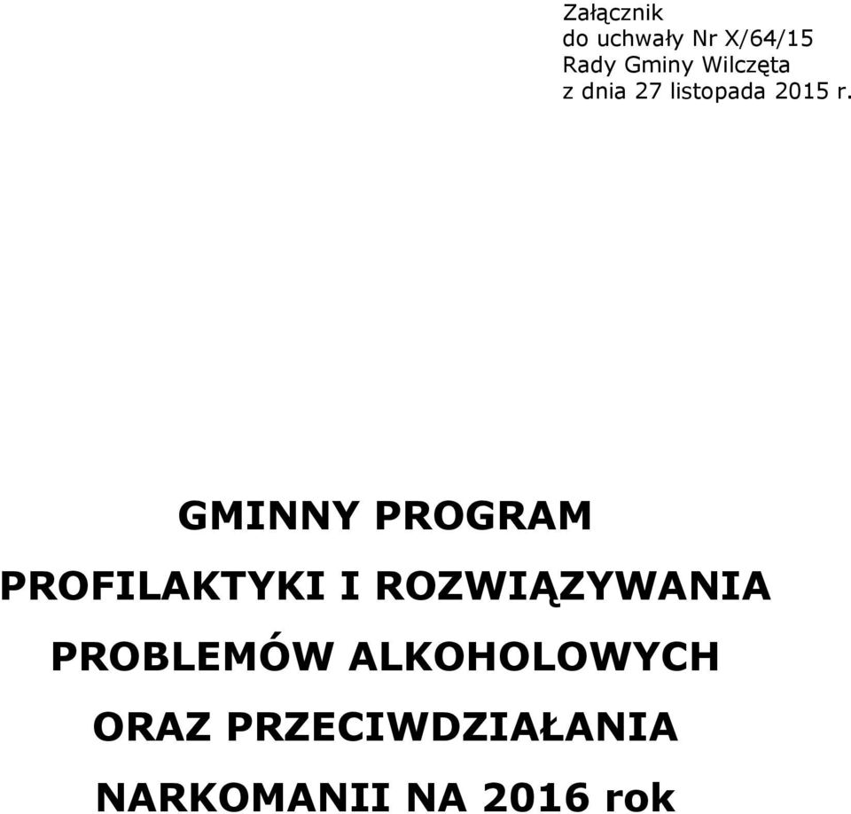 GMINNY PROGRAM PROFILAKTYKI I ROZWIĄZYWANIA