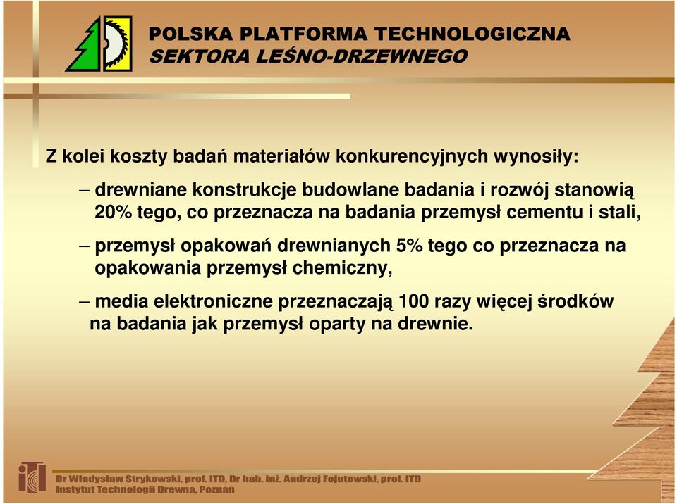 przemysł opakowań drewnianych 5% tego co przeznacza na opakowania przemysł chemiczny,