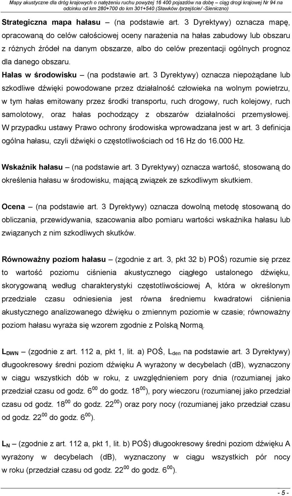 obszaru. Hałas w środowisku (na podstawie art.