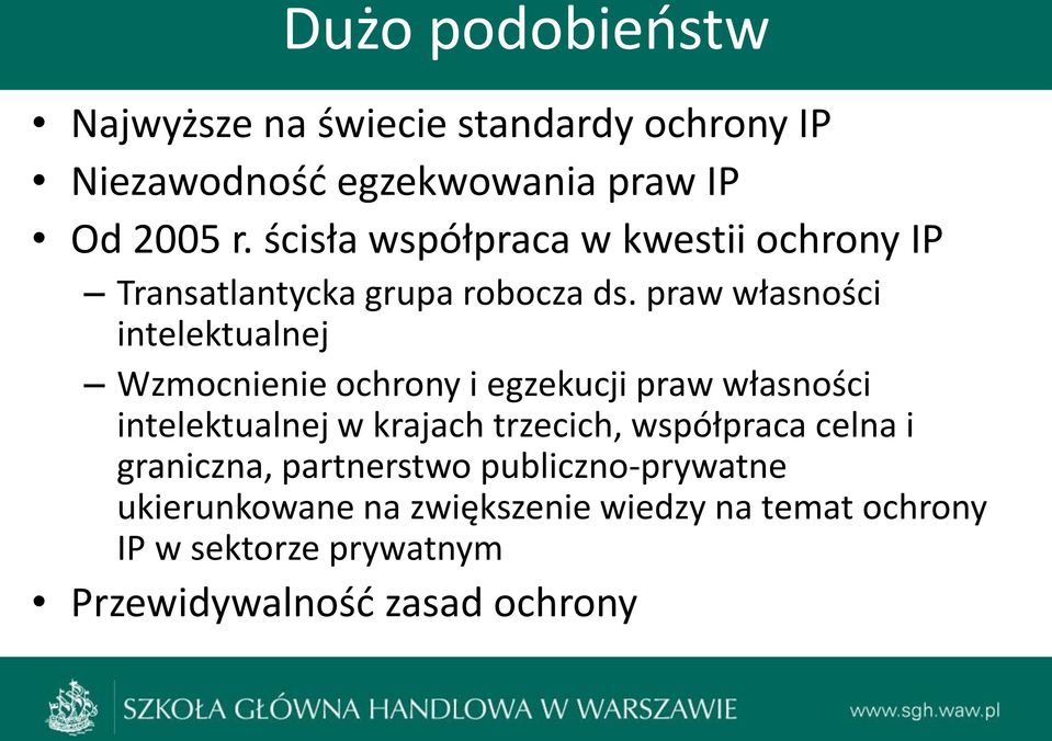 praw własności intelektualnej Wzmocnienie ochrony i egzekucji praw własności intelektualnej w krajach trzecich,