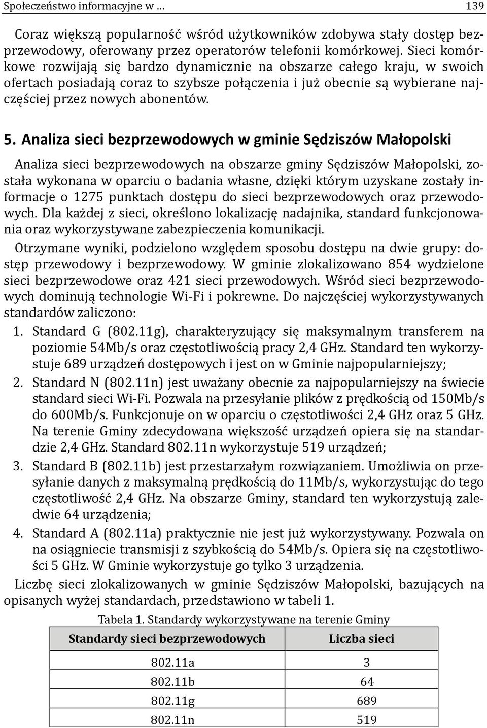 5. Analiza sieci bezprzewodowych w gminie Sędziszów Małopolski Analiza sieci bezprzewodowych na obszarze gminy Sędziszo w Małopolski, została wykonana w oparciu o badania własne, dzięki kto rym