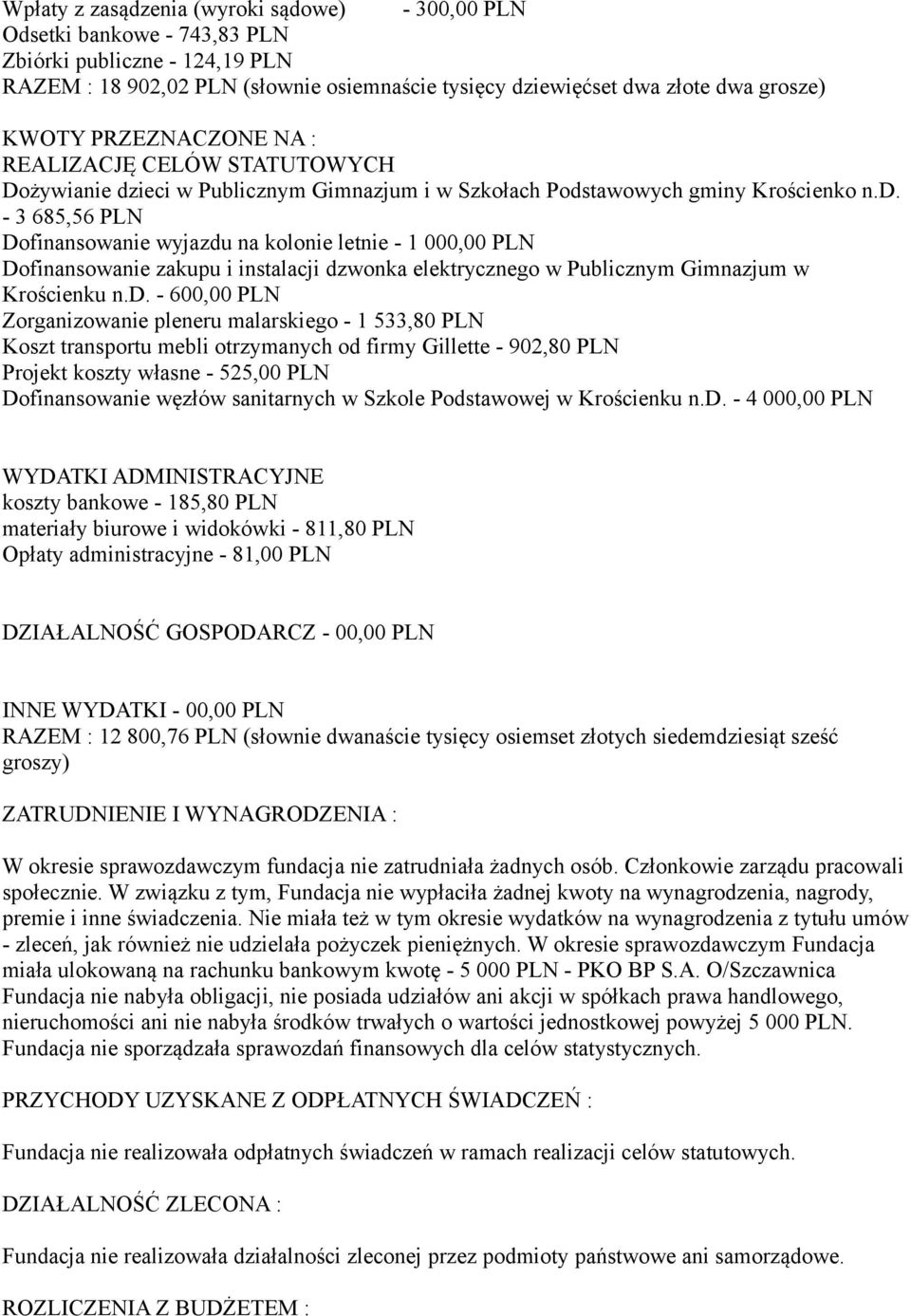 ieci w Publicznym Gimnazjum i w Szkołach Pods