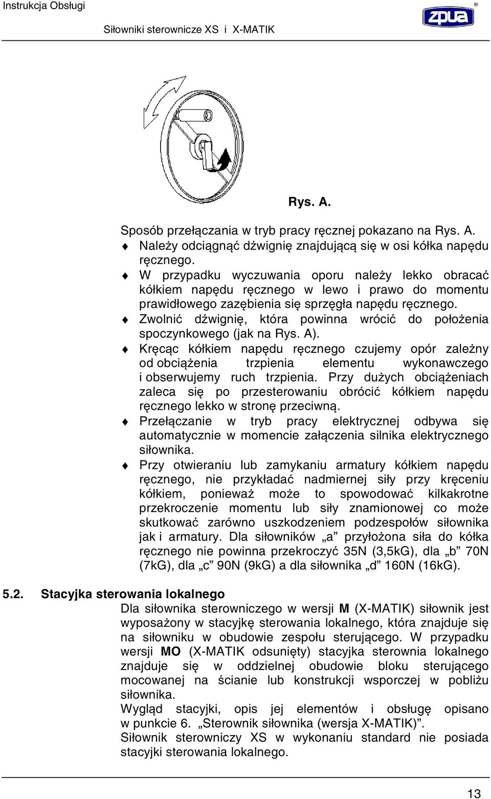 Zwolni d wigni, która powinna wróci do poło enia spoczynkowego (jak na Rys. A).