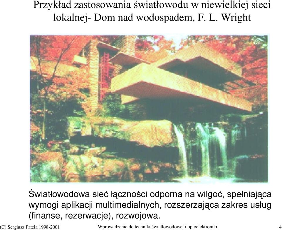 Wright Światłowodowa sieć łączności odporna na wilgoć, spełniająca wymogi