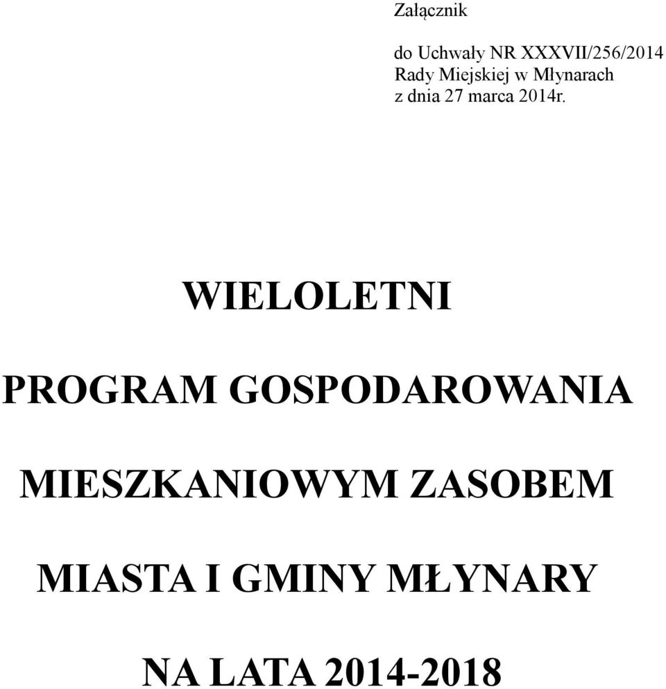 WIELOLETNI PROGRAM GOSPODAROWANIA