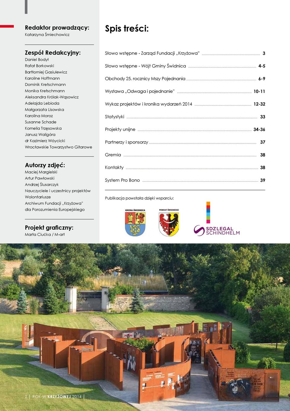 Margielski Artur Pawłowski Andrzej Ślusarczyk Nauczyciele i uczestnicy projektów Wolontariusze Archiwum Fundacji Krzyżowa dla Porozumienia Europejskiego Słowo wstępne - Zarząd Fundacji Krzyżowa Słowo
