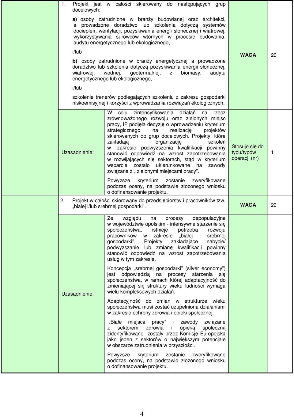 energetycznej a prowadzone doradztwo lub szkolenia dotyczą pozyskiwania energii słonecznej, wiatrowej, wodnej, geotermalnej, z biomasy, audytu energetycznego lub ekologicznego, i/lub szkolenie