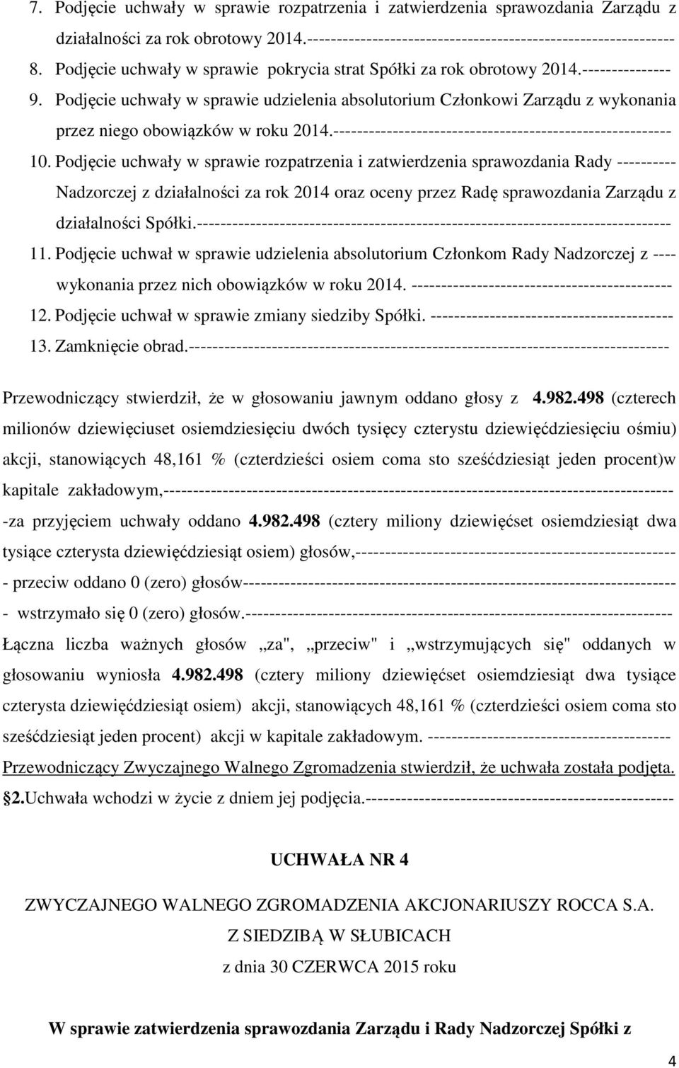 Podjęcie uchwały w sprawie udzielenia absolutorium Członkowi Zarządu z wykonania przez niego obowiązków w roku 2014.--------------------------------------------------------- 10.