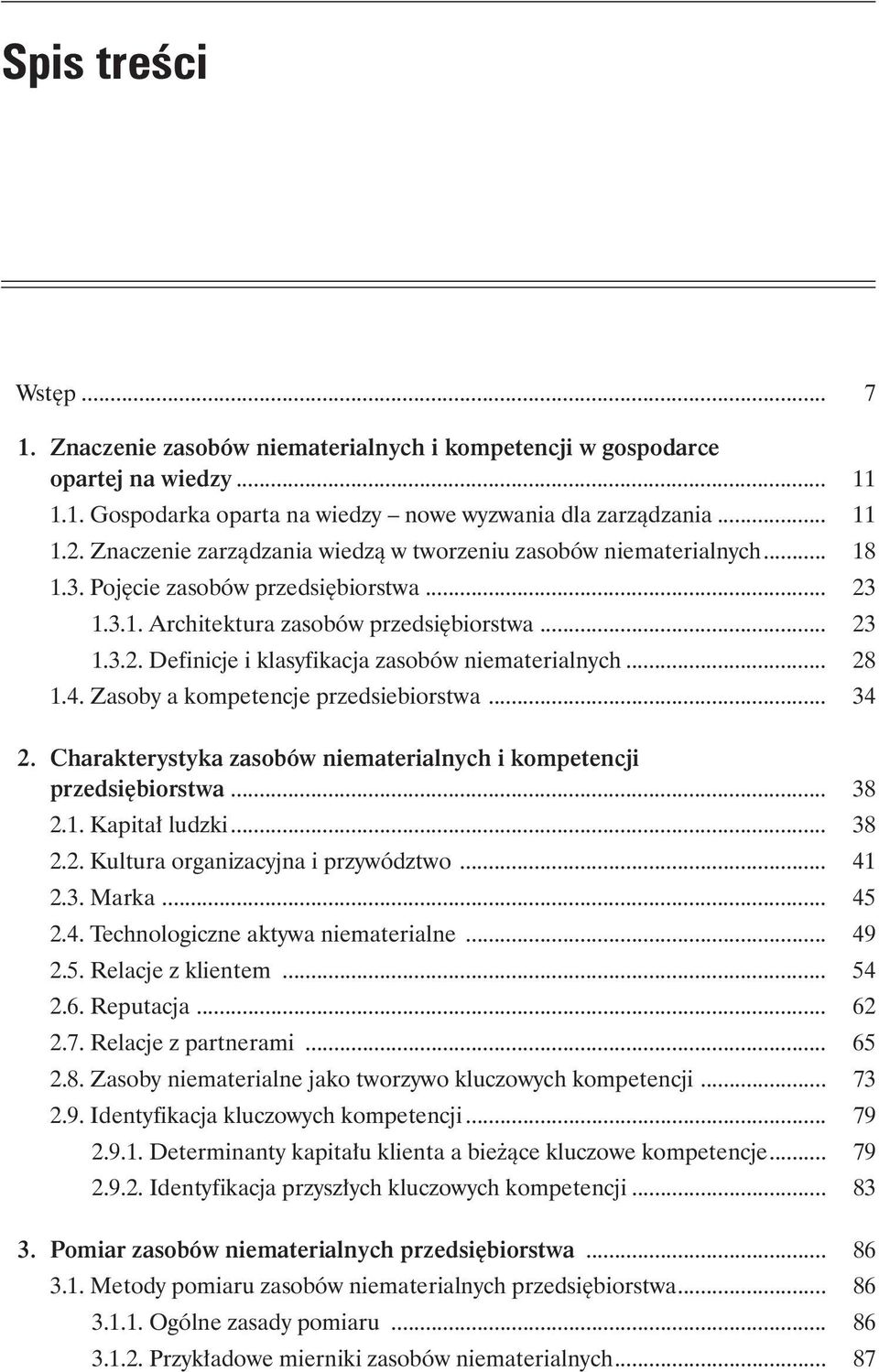 .. 28 1.4. Zasoby a kompetencje przedsiebiorstwa... 34 2. Charakterystyka zasobów niematerialnych i kompetencji przedsiębiorstwa... 38 2.1. Kapitał ludzki... 38 2.2. Kultura organizacyjna i przywództwo.