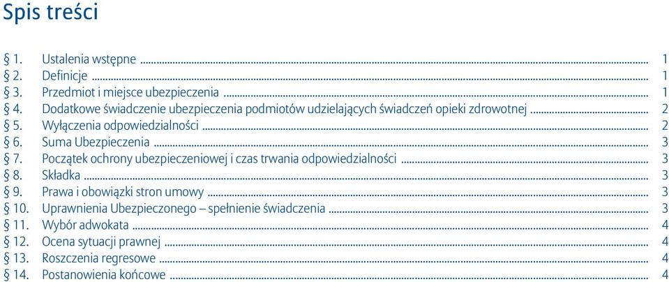 Suma Ubezpieczenia... 3 7. Początek ochrony ubezpieczeniowej i czas trwania odpowiedzialności... 3 8. Składka... 3 9.