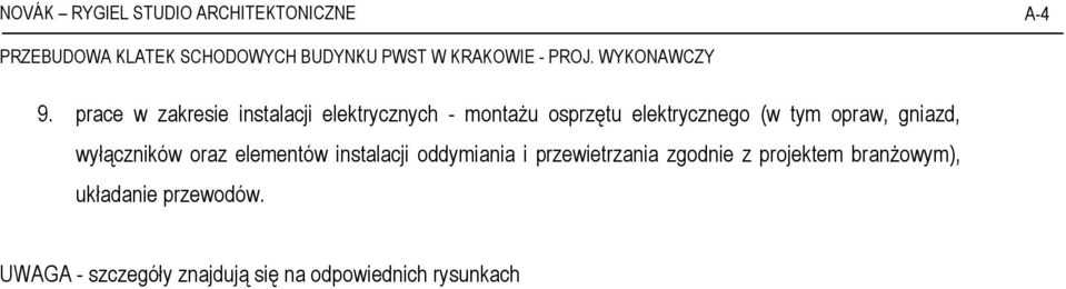 elektrycznego (w tym opraw, gniazd, wyłączników oraz elementów