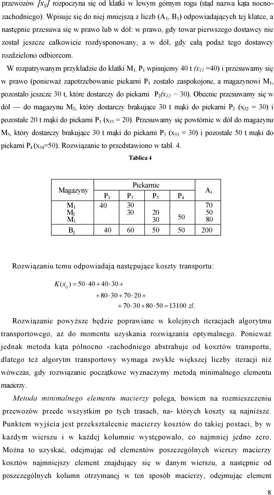 rozdysponowany, a w dół, gdy całą podaż tego dostawcy rozdzielono odbiorcom.