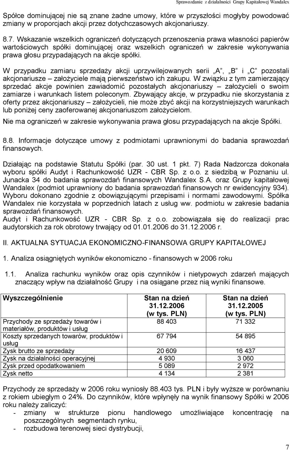 spółki. W przypadku zamiaru sprzedaży akcji uprzywilejowanych serii A, B i C pozostali akcjonariusze założyciele mają pierwszeństwo ich zakupu.