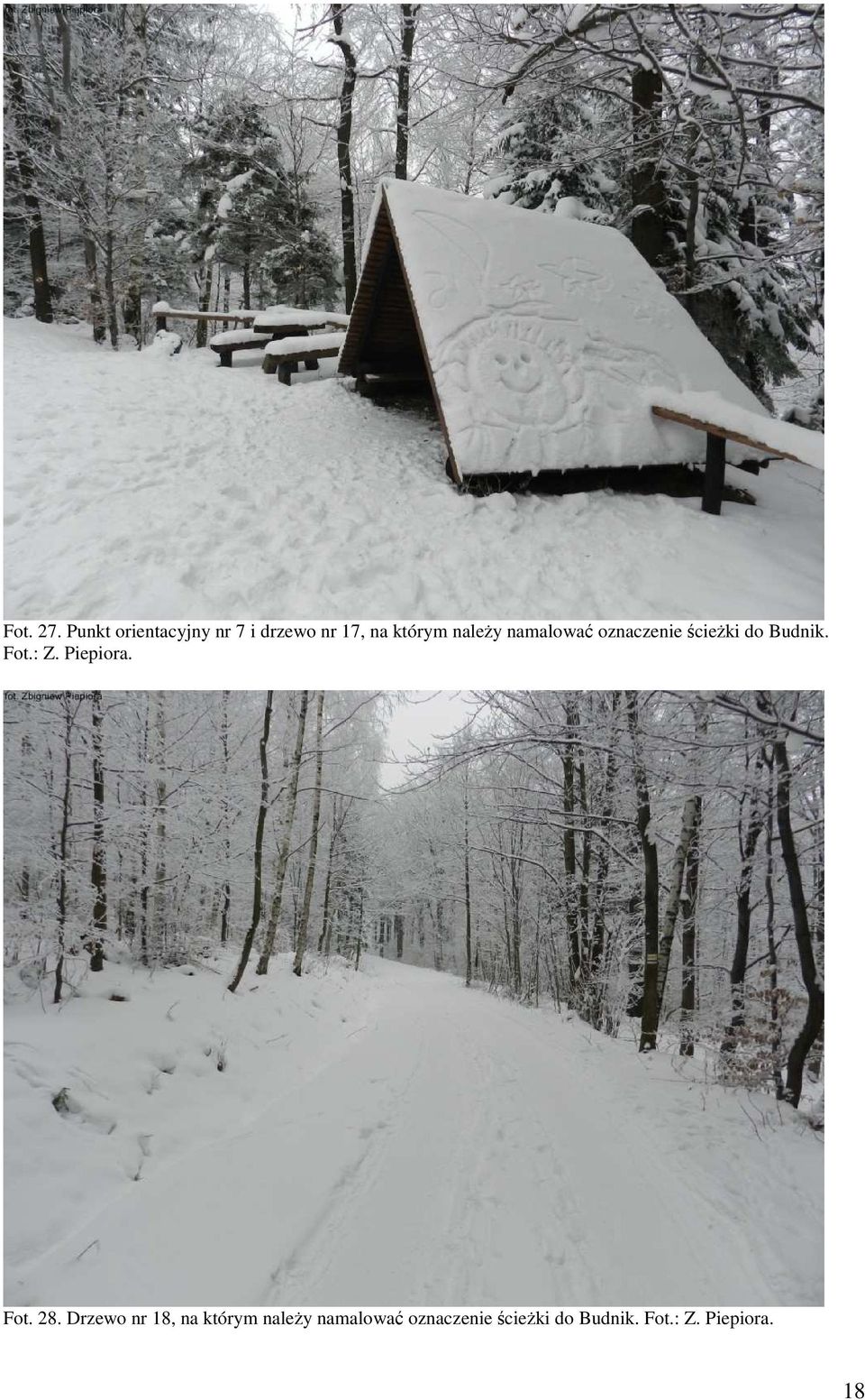 namalować oznaczenie ścieżki do Budnik. Fot.: Z.