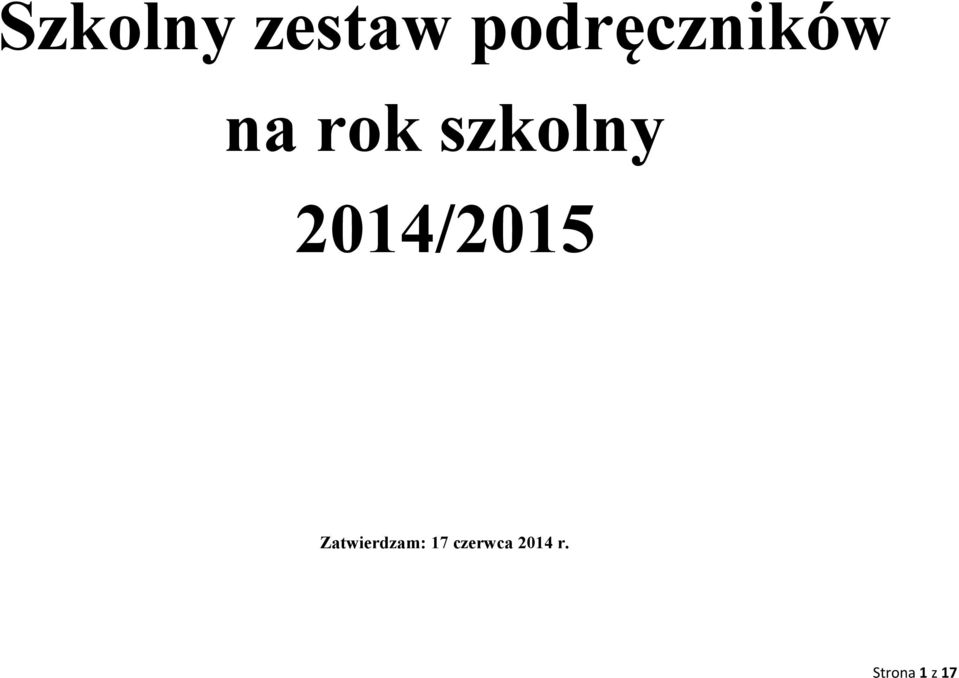 szkolny 2014/2015