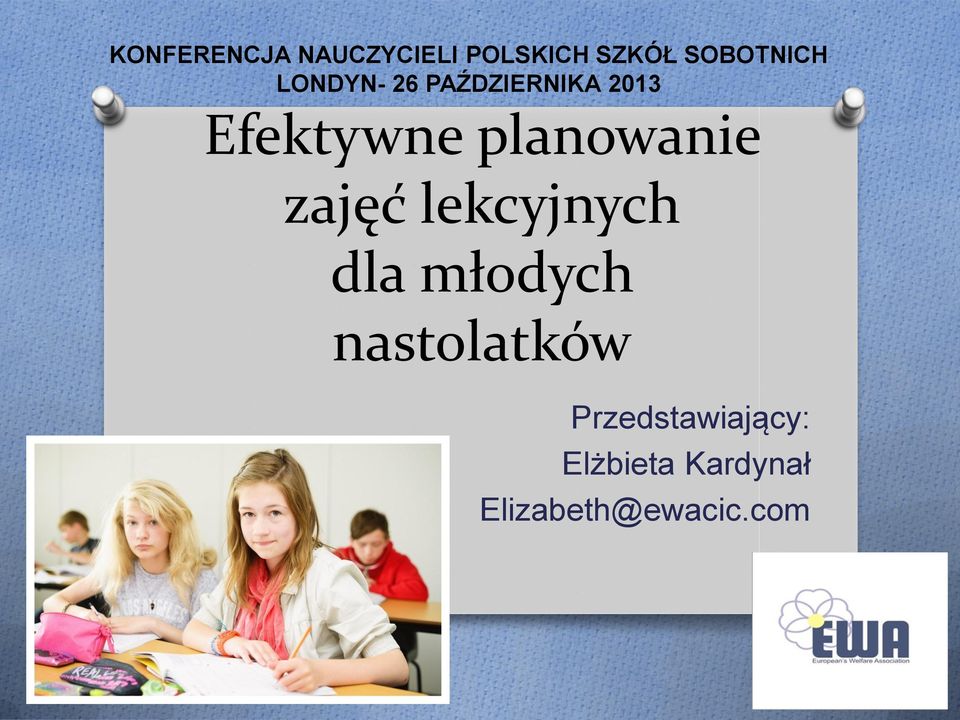 planowanie zajęć lekcyjnych dla młodych