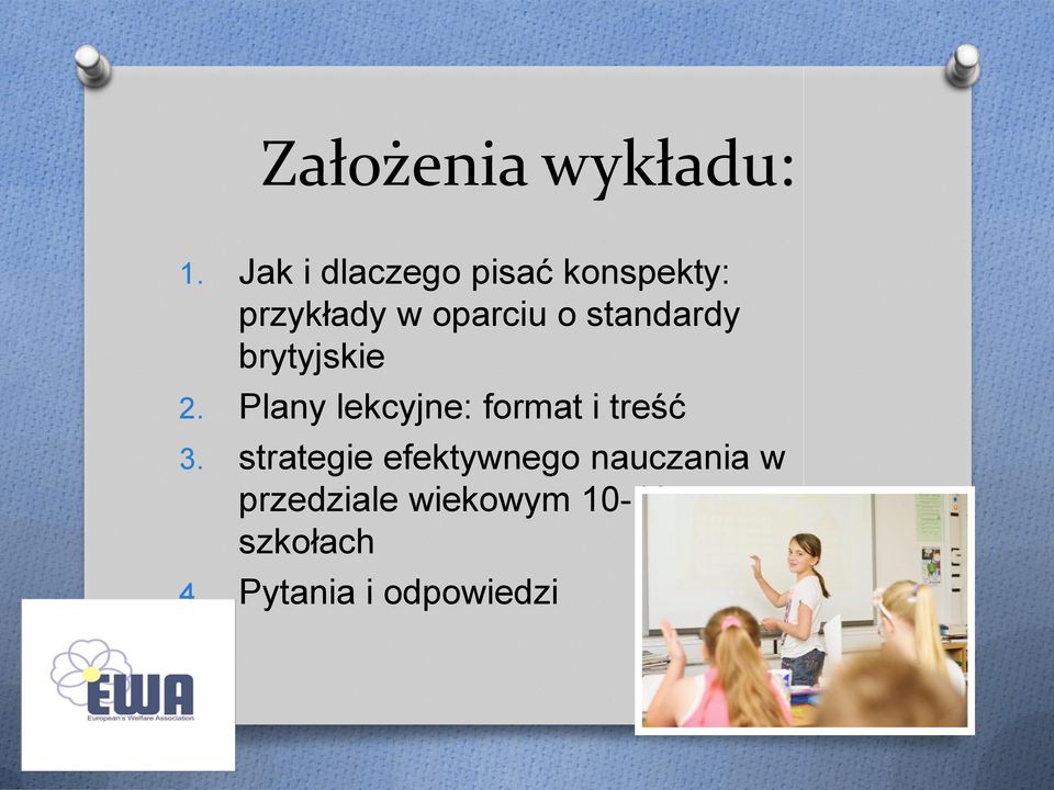 standardy brytyjskie 2. Plany lekcyjne: format i treść 3.