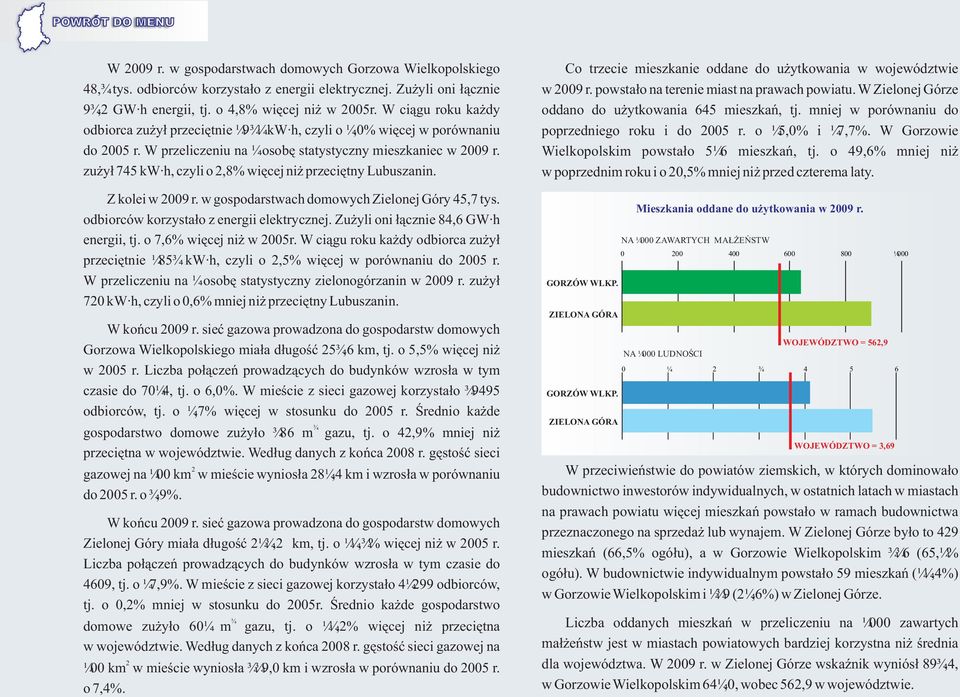 zu y³ 745 kw h, czyli o,8% wiêcej ni przeciêtny Lubuszanin. Z kolei w r. w gospodarstwach domowych Zielonej Góry 45,7 tys. odbiorców korzysta³o z energii elektrycznej.