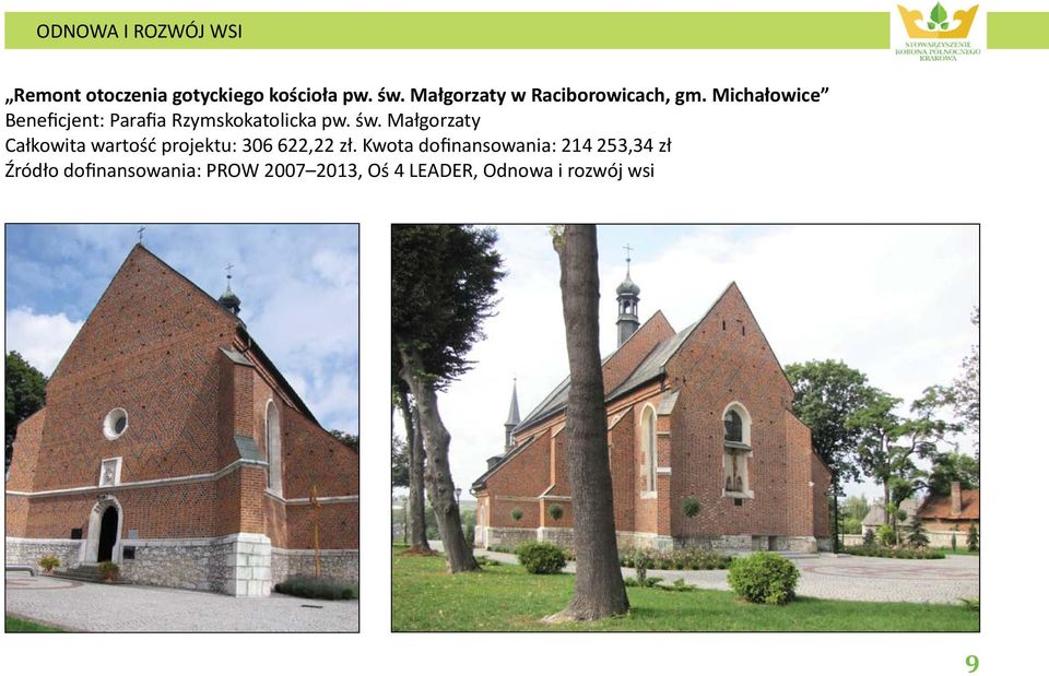 Michałowice Beneficjent: Parafia Rzymskokatolicka pw. św.