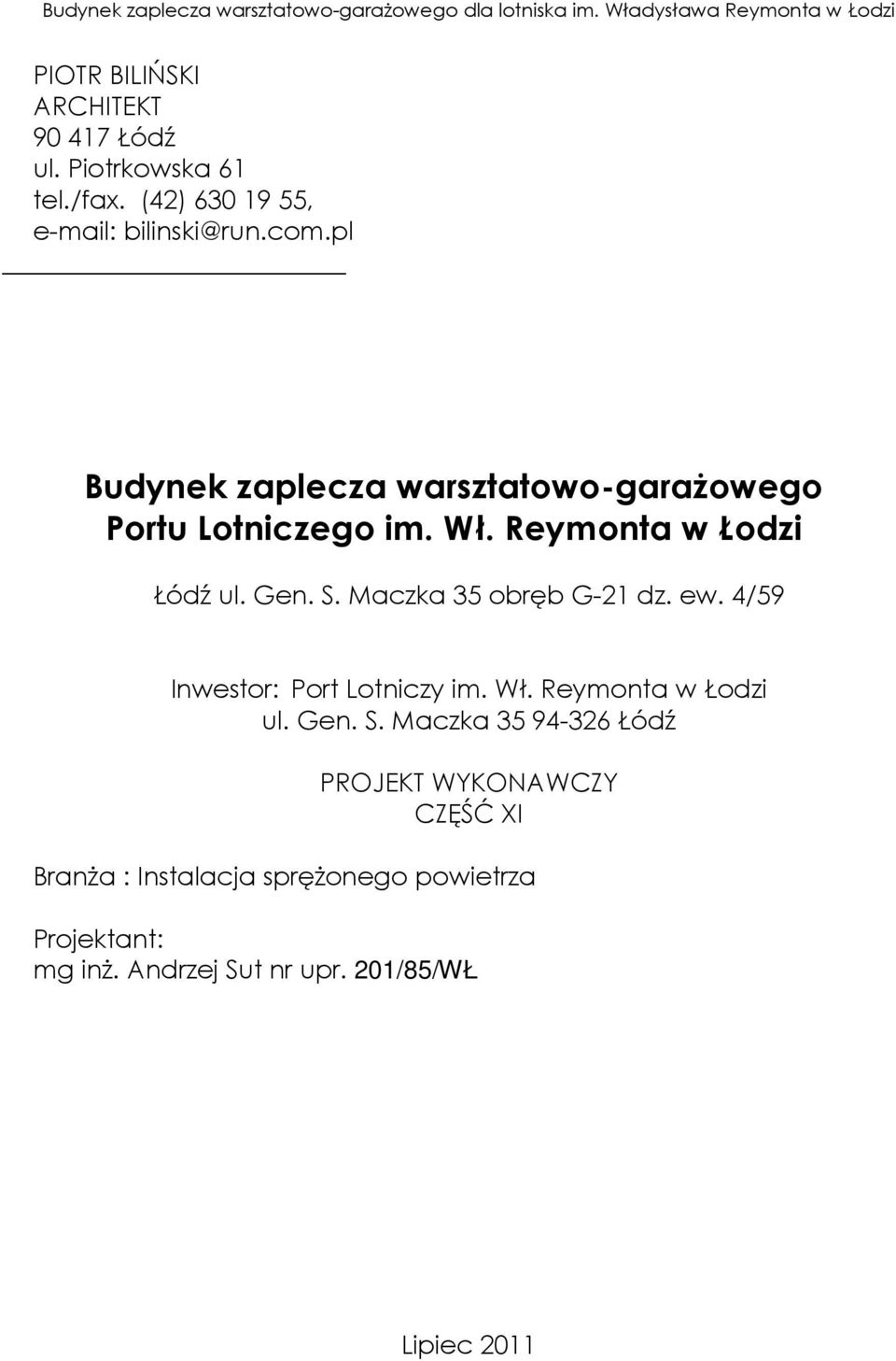 Reymonta w Łodzi Łódź ul. Gen. S.