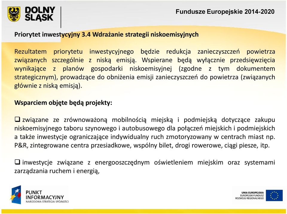 głównie z niską emisją).