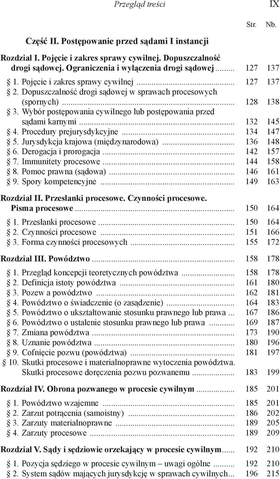 .. 132 145 4. Procedury prejurysdykcyjne... 134 147 5. Jurysdykcja krajowa (międzynarodowa)... 136 148 6. Derogacja i prorogacja... 142 157 7. Immunitety procesowe... 144 158 8. Pomoc prawna (sądowa).