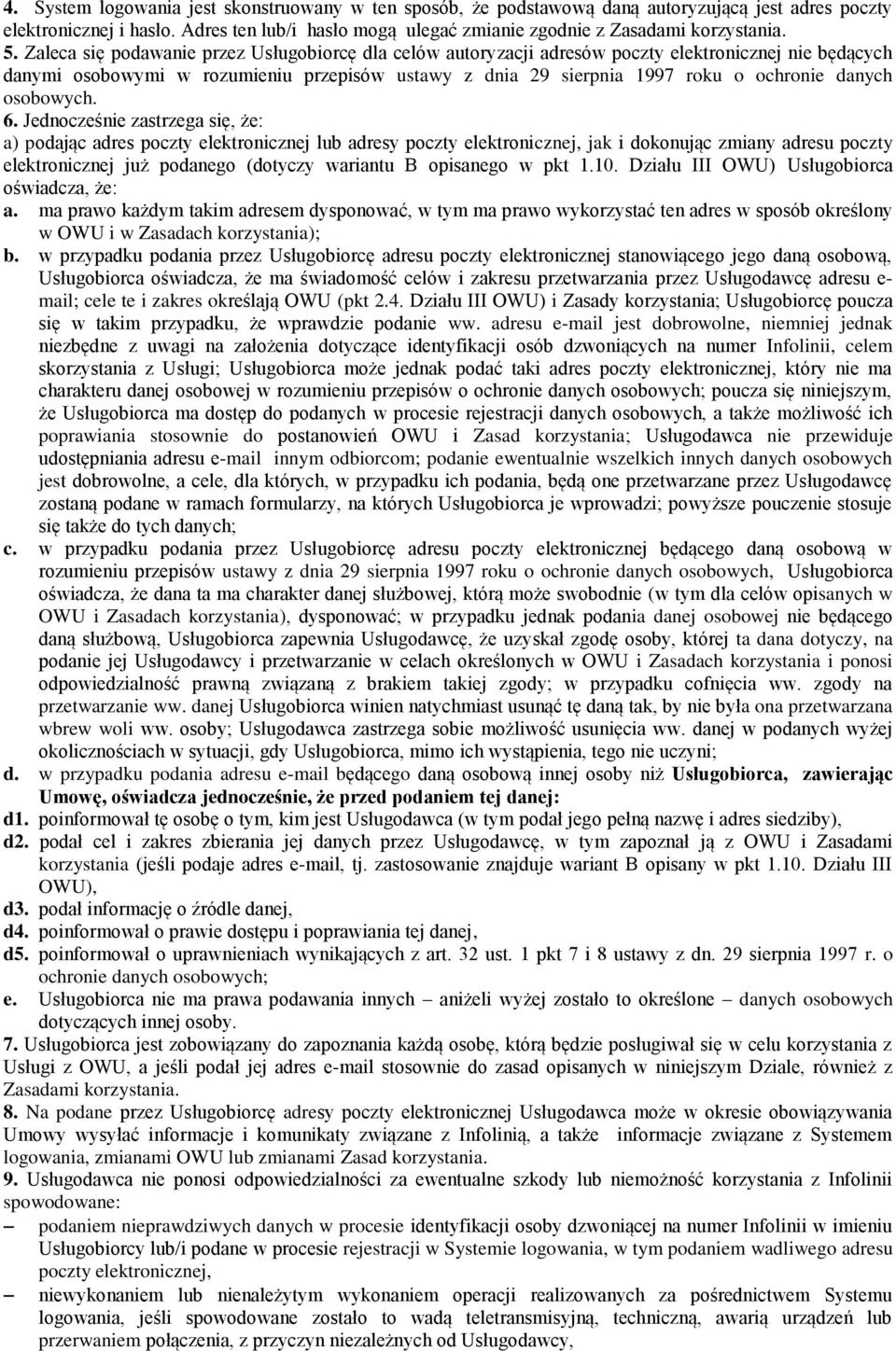 danych osobowych. 6.
