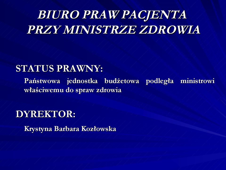 budżetowa podległa ministrowi właściwemu