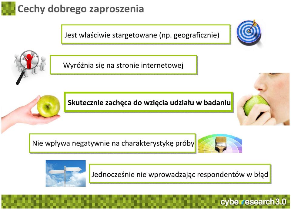 zachęca do wzięcia udziału w badaniu Nie wpływa negatywnie na