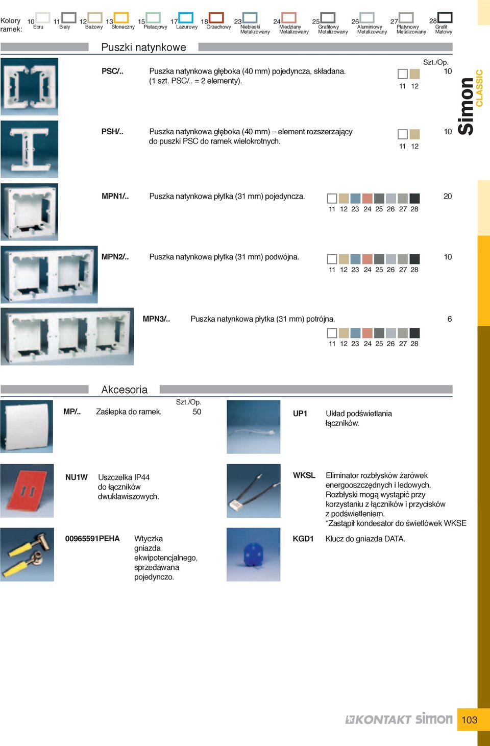 11 12 mpn1/.. Puszka natynkowa płytka (31 mm) pojedyncza. 11 12 23 24 25 26 27 28 mpn2/.. Puszka natynkowa płytka (31 mm) podwójna. 11 12 23 24 25 26 27 28 mpn3/.