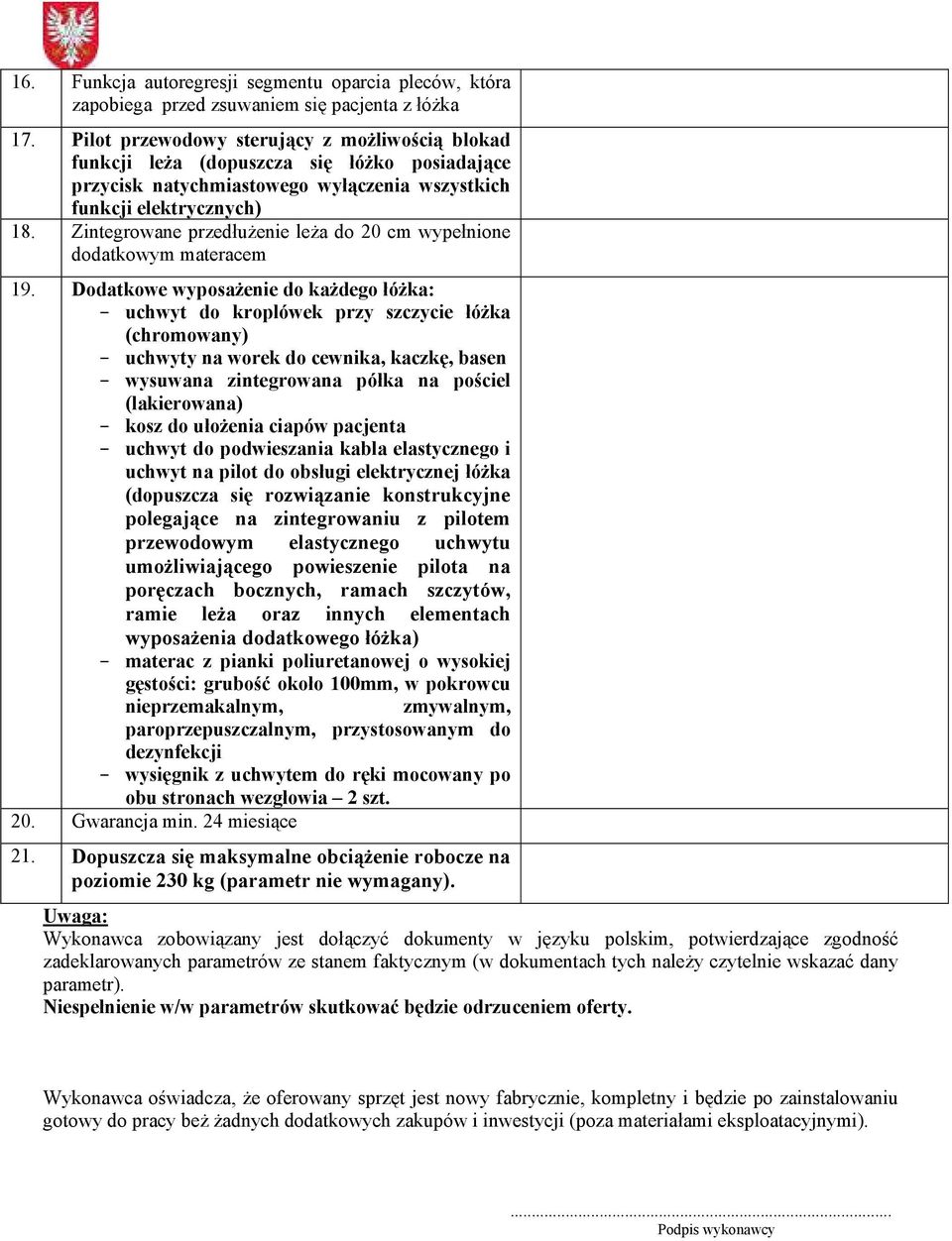 Zintegrowane przedłużenie leża do 20 cm wypełnione dodatkowym materacem 19.