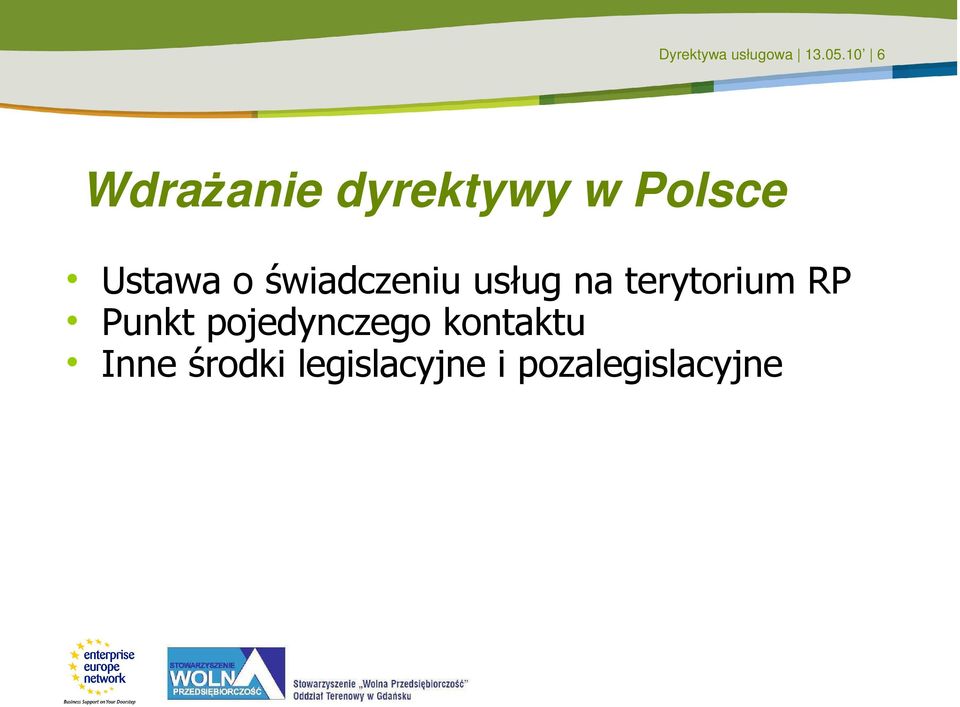 świadczeniu usług na terytorium RP Punkt