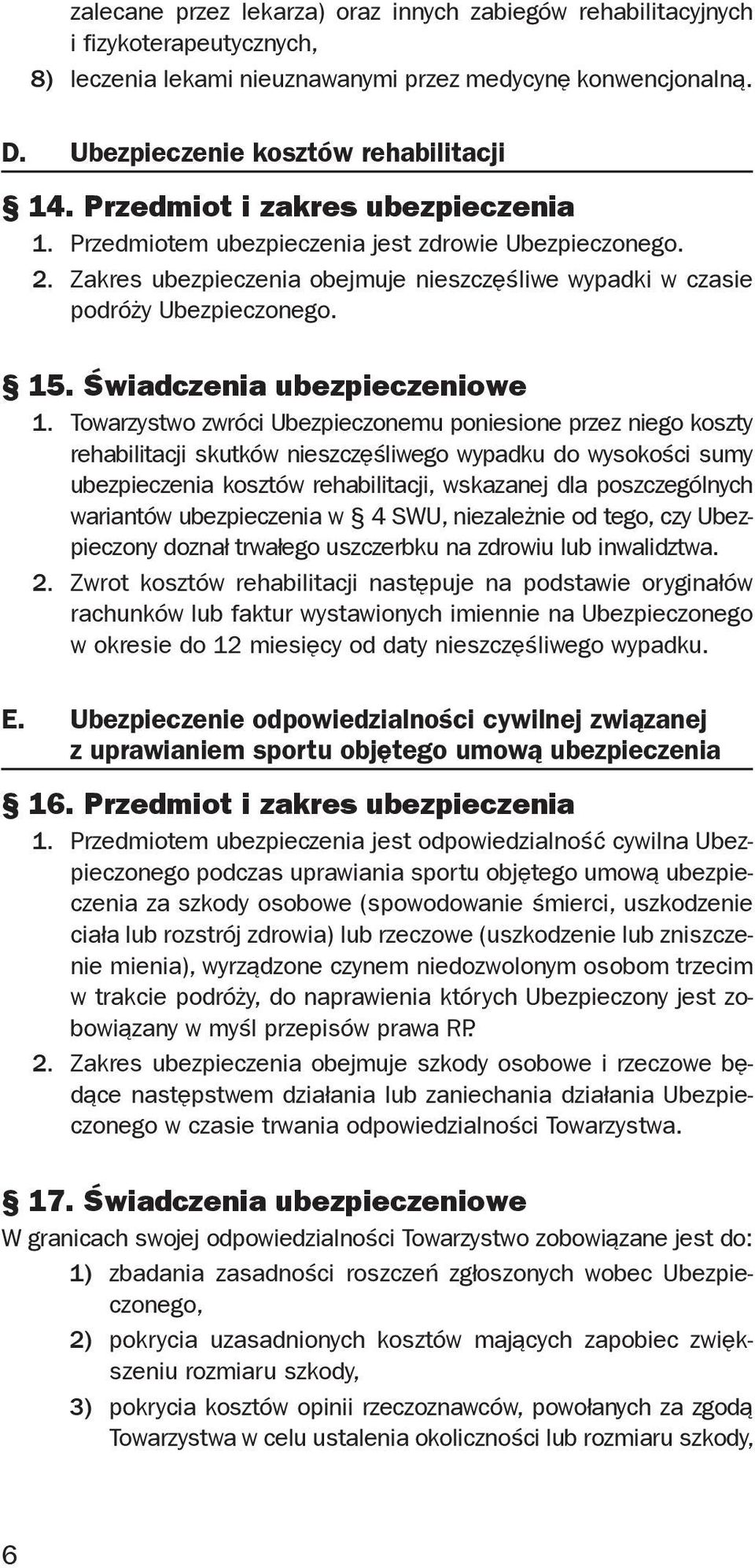 Świadczenia ubezpieczeniowe 1.
