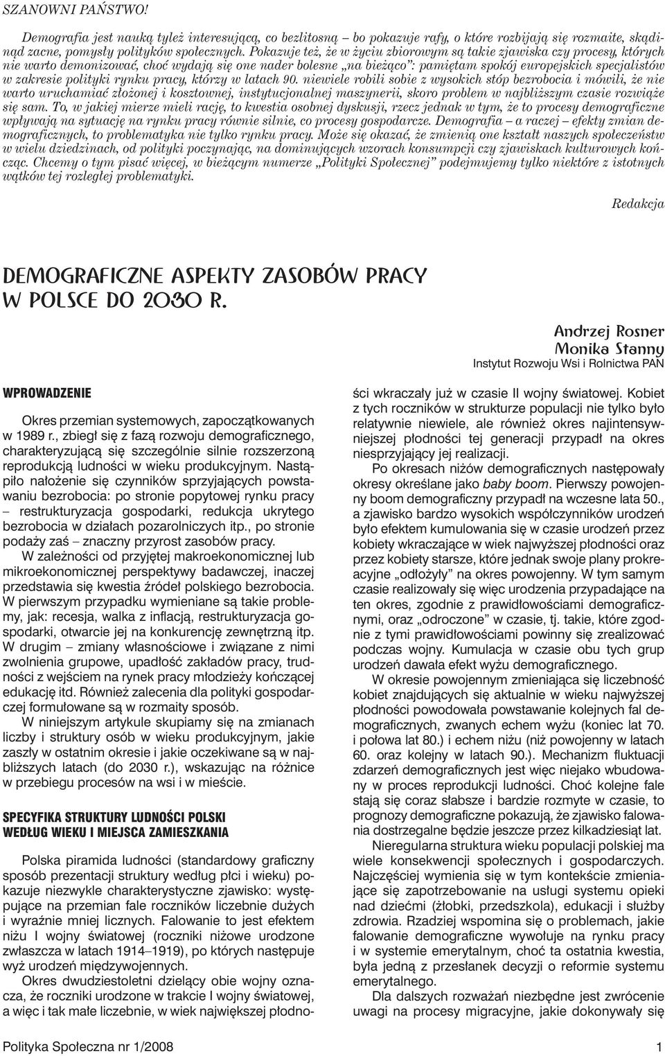 polityki rynku pracy, którzy w latach 90.