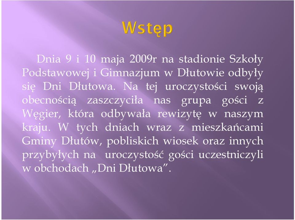 Na tej uroczystości swoją obecnością zaszczyciła nas grupa gości z Węgier, która odbywała