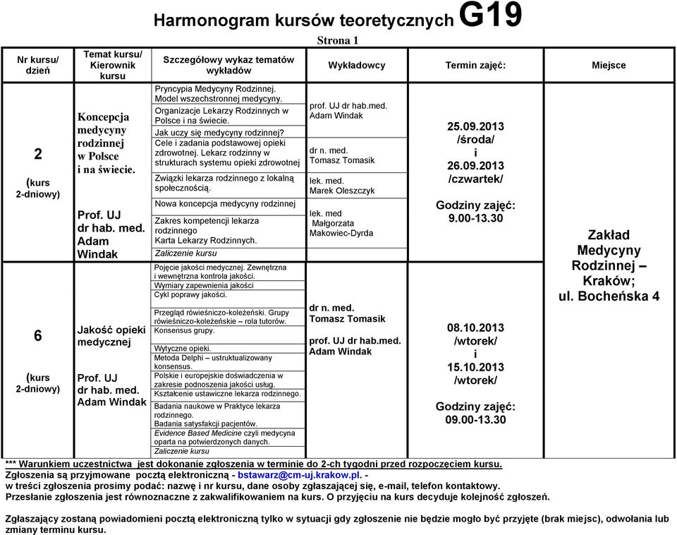 Lekarz rodznny w strukturach systemu opek zdrowotnej Zwązk lekarza rodznnego z lokalną społecznoścą. Nowa koncepcja medycyny rodznnej Zakres kompetencj lekarza rodznnego Karta Lekarzy Rodznnych.