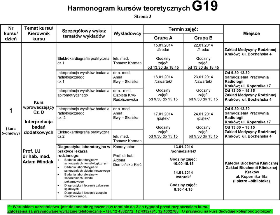 2 Dagnostyka laboratoryjna w praktyce lekarza rodznnego: Badana laboratoryjne w schorzenach hematologcznych Badana laboratoryjne w schorzenach układu moczowego Badana laboratoryjne w schorzenach