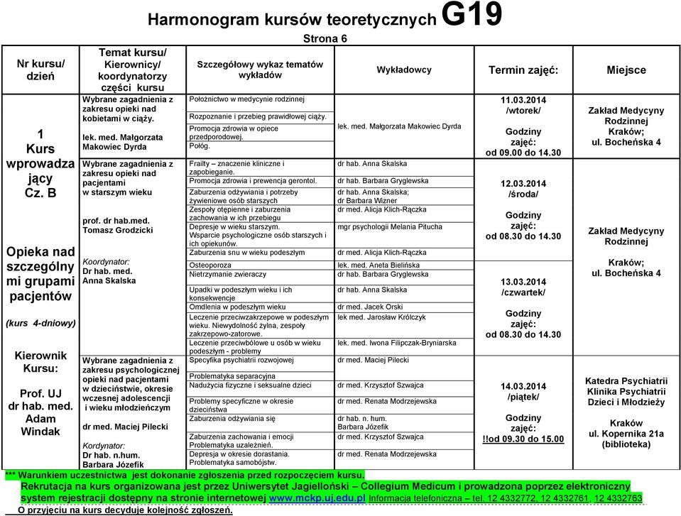 Anna Skalska Wybrane zagadnena z zakresu psychologcznej opek nad pacjentam w dzecństwe, okrese wczesnej adolescencj weku młoczym dr med. Macej Pleck Kordynator: Dr hab. n.hum.