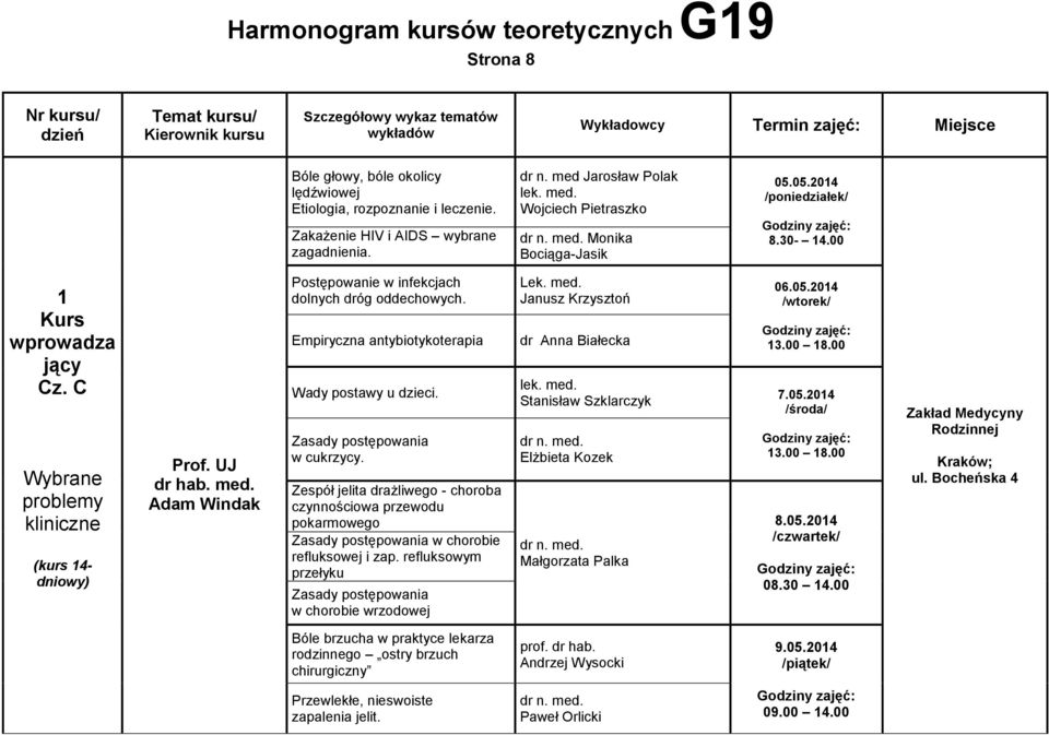 Empryczna antybotykoterapa Wady postawy u dzec. w cukrzycy. Zespół jelta drażlwego - choroba czynnoścowa przewodu pokarmowego w chorobe refluksowej zap. refluksowym przełyku w chorobe wrzodowej Lek.