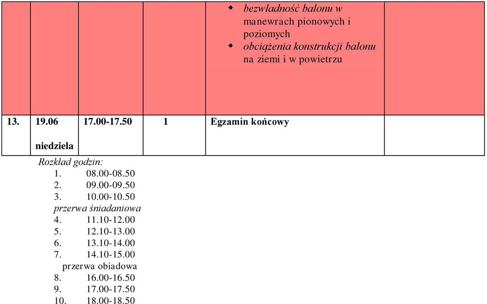 50 2. 09.00-09.50 3. 10.00-10.50 przerwa śniadaniowa 4. 11.10-12.00 5. 12.10-13.00 6.