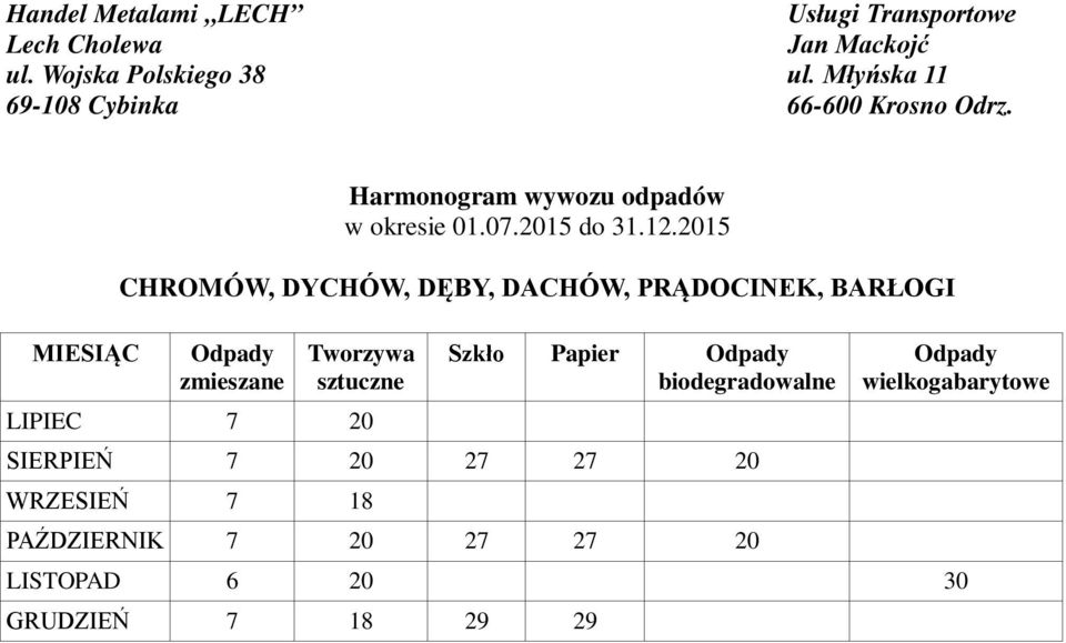 20 27 27 20 WRZESIEŃ 7 18 PAŹDZIERNIK 7 20