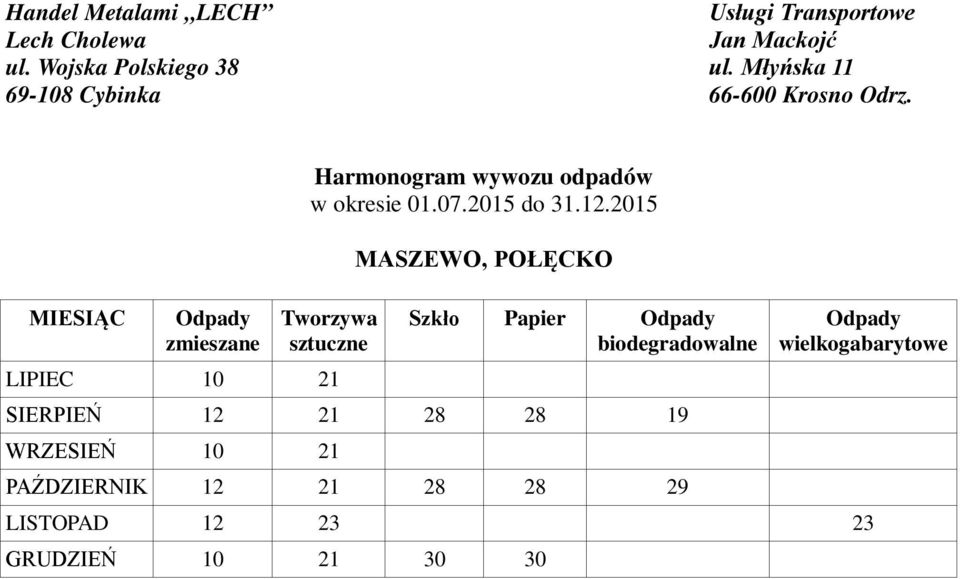 WRZESIEŃ 10 21 PAŹDZIERNIK 12 21 28