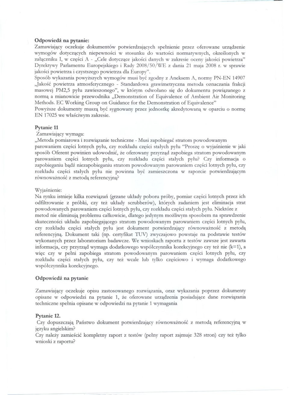 w sprawie jakosci powietrza i czystszego powietrza dla Europy".