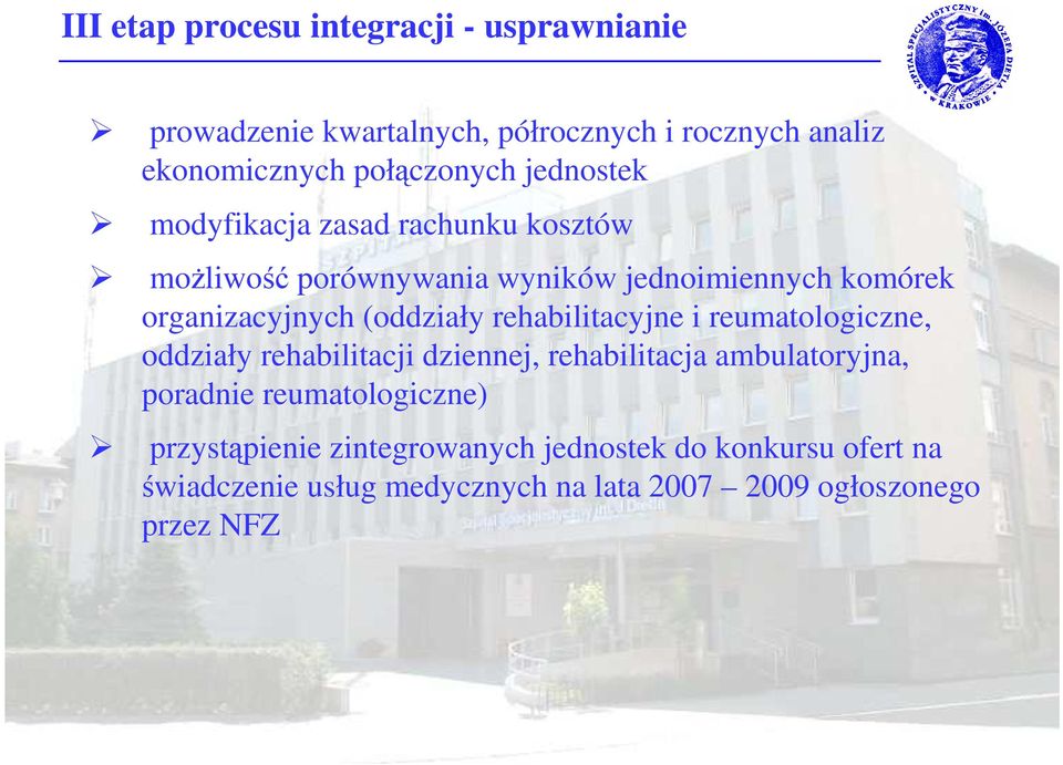 rehabilitacyjne i reumatologiczne, oddziały rehabilitacji dziennej, rehabilitacja ambulatoryjna, poradnie reumatologiczne)