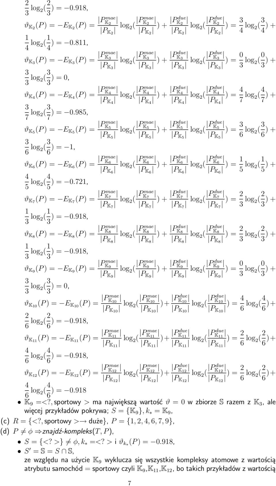 98, ϑ K8 (P)= E K8 (P)= Pmae K 8 P K8 log 2( )= 0.98, ϑ K9 (P)= E K9 (P)= Pmae K 9 P K9 log 2( )=0, ϑ K0 (P)= E K0 (P)= Pmae K 0 2 6 log 2( 2 6 )= 0.98, ϑ K (P)= E K (P)= Pmae K 6 log 2( 6 )= 0.