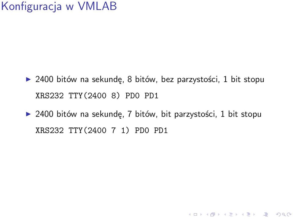 TTY(2400 8) PD0 PD1 2400 bitów na sekundę, 7