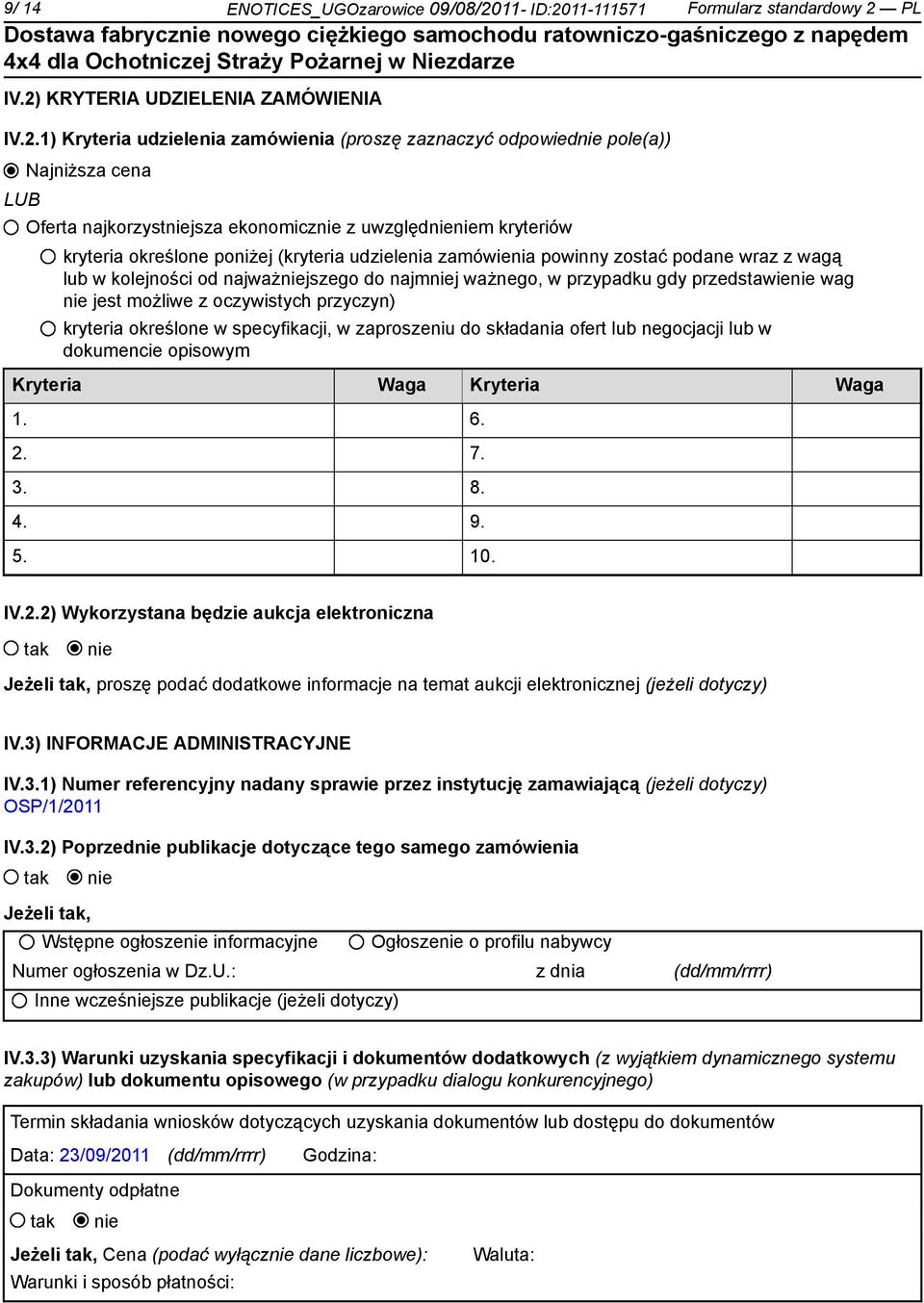 11-111571 Formularz standardowy 2 