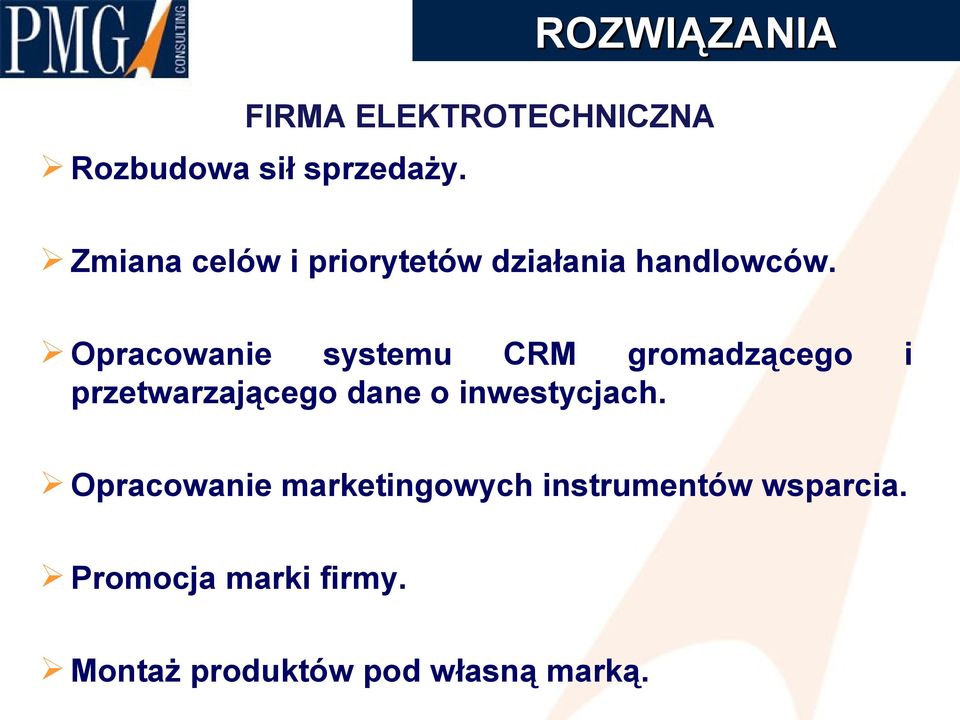 Opracowanie systemu CRM gromadzącego przetwarzającego dane o inwestycjach.